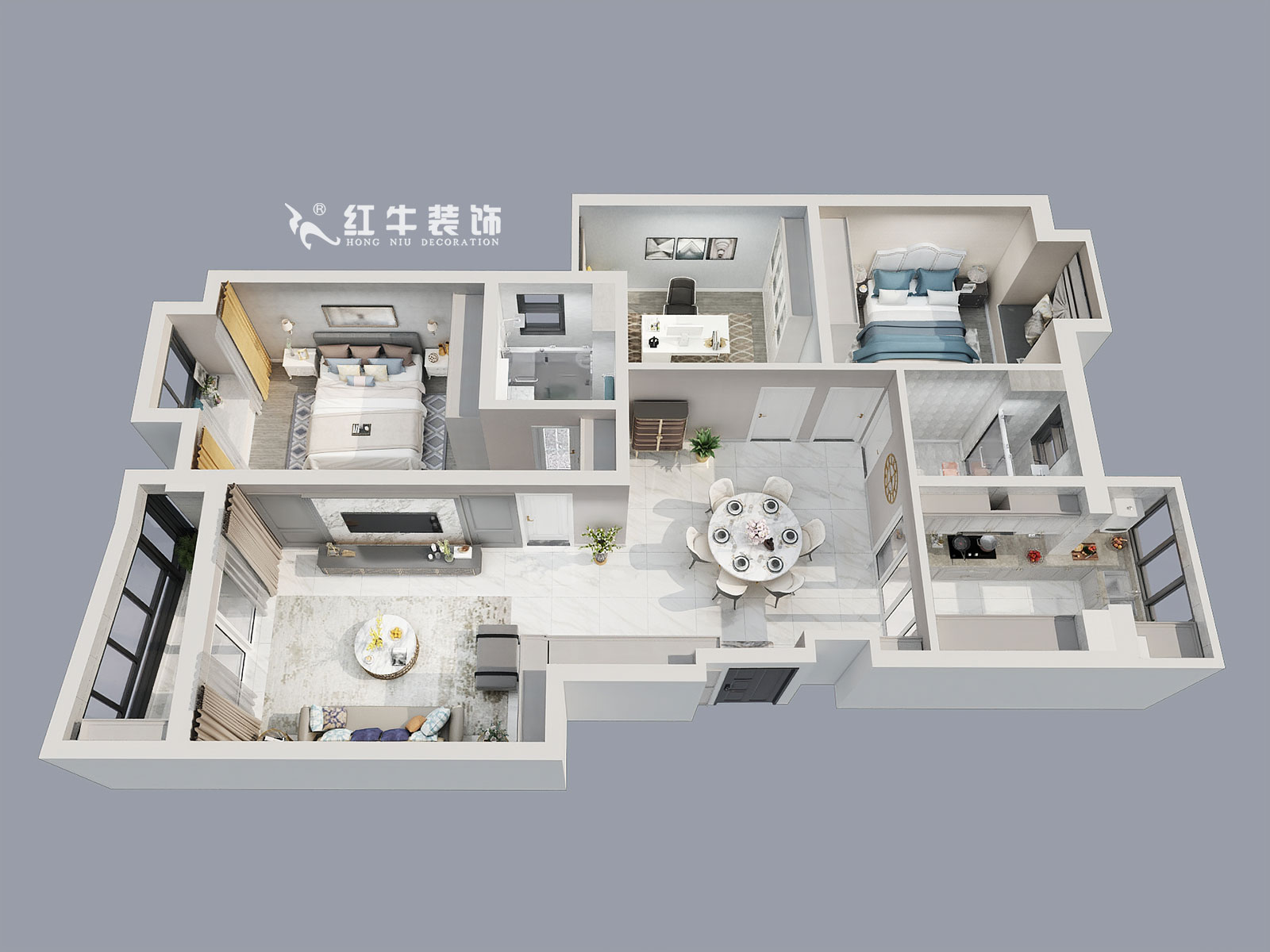 蔡成昊_大地豪庭4-1-602-128㎡-简欧风格_鸟瞰图+logo